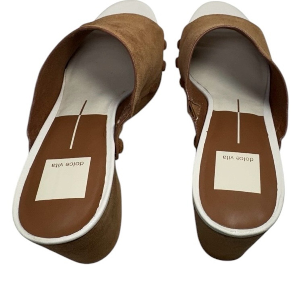 Dolce Vita Emol Brown Suede Studded Chunky Platform Open Toe Mule Sandals Sz 8.5 - Picture 6 of 15